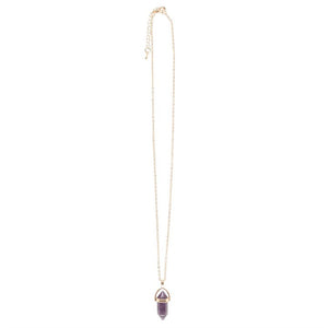 Amethyst Crystal Pendant Necklace