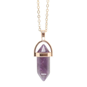 Amethyst Crystal Pendant Necklace