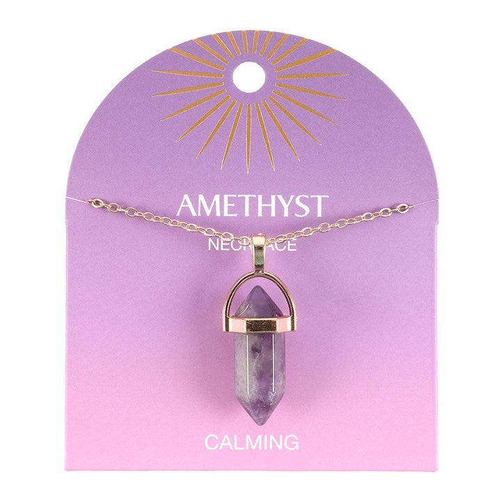 Amethyst Crystal Pendant Necklace