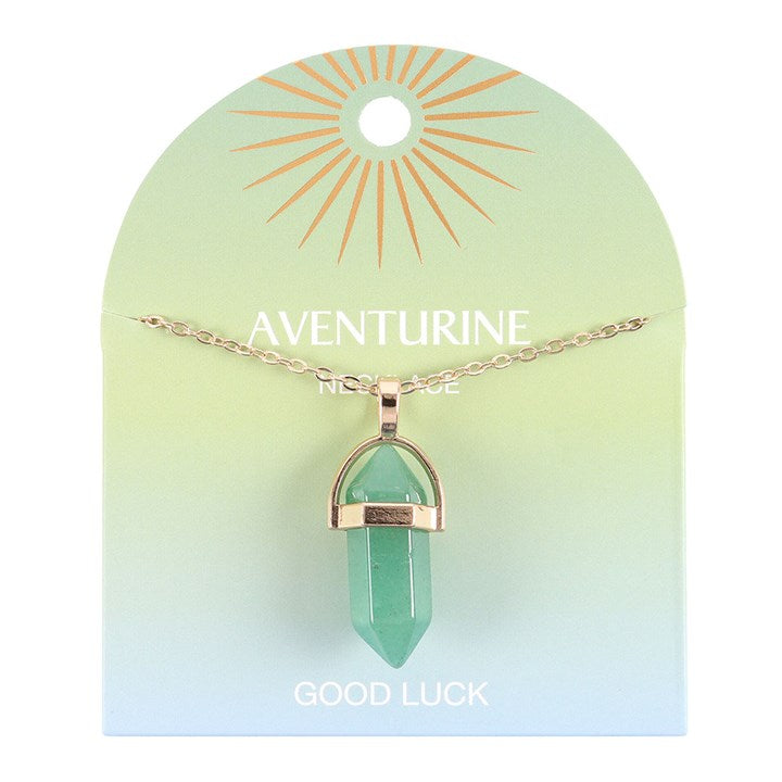 Aventurine Crystal Pendant Necklace