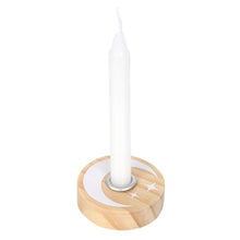 Load image into Gallery viewer, Natural Wooden Mystical Moon Spell Candle Holder