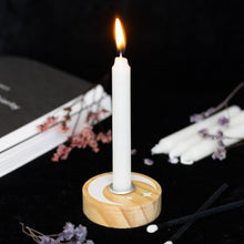 Load image into Gallery viewer, Natural Wooden Mystical Moon Spell Candle Holder