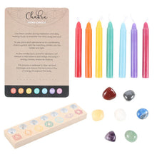 Load image into Gallery viewer, Chakra Energy Candle &amp; Crystal Gift Set