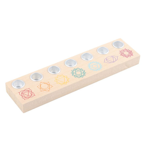 Seven Charkas Wooden Energy Spell Candle Holder