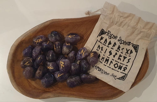Amethyst Indian Crystal Runes Set