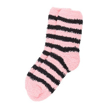 Load image into Gallery viewer, Pink and Black Striped Socks in Coffin Gift Box