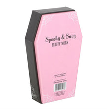 Load image into Gallery viewer, Pink and Black Striped Socks in Coffin Gift Box