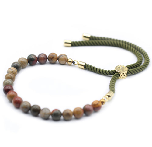 Picasso Jasper Silver Plated String Bracelet