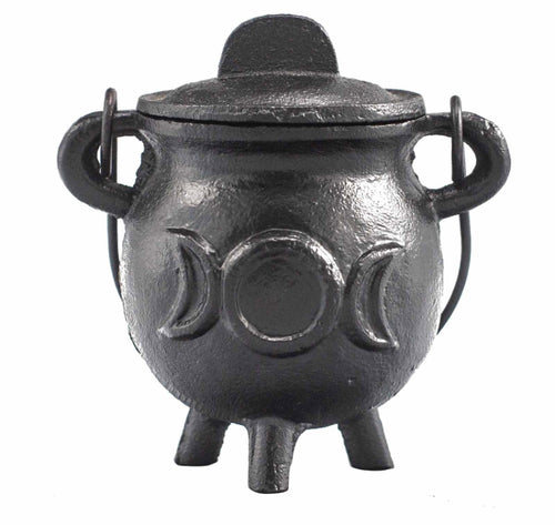 Cast Iron Cauldron With Triple Moon 6.5cm x 13cm