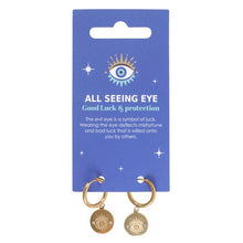 Load image into Gallery viewer, Gold Toned All Seeing Eye Earrings