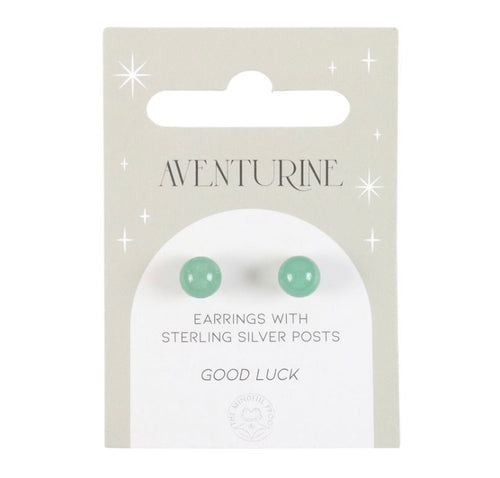 Green Aventurine Crystal Stud Earrings