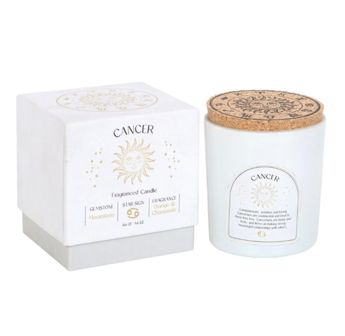 Cancer Orange & Chamomile Crystal Zodiac Candle