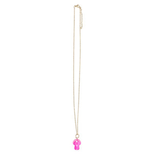 Pink Aura Crystal Mushroom Necklace Greeting Card