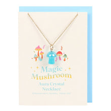 Load image into Gallery viewer, Blue Aura Crystal Mushroom Necklace Greeting Card