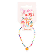 Load image into Gallery viewer, Orange Mushroom Beaded Charm Bracelet