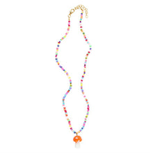 Load image into Gallery viewer, Orange Mushroom Beaded Pendant Necklace