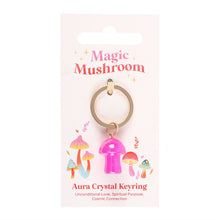 Load image into Gallery viewer, Pink Aura Crystal Mushroom Keyring