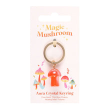 Load image into Gallery viewer, Orange Aura Crystal Mushroom Keyring