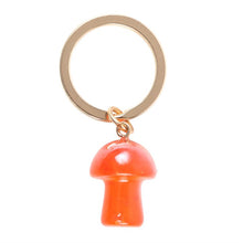 Load image into Gallery viewer, Orange Aura Crystal Mushroom Keyring