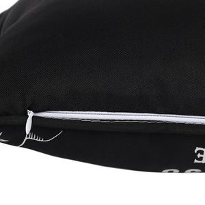 Rectangular Black and White Talking Board Cushion