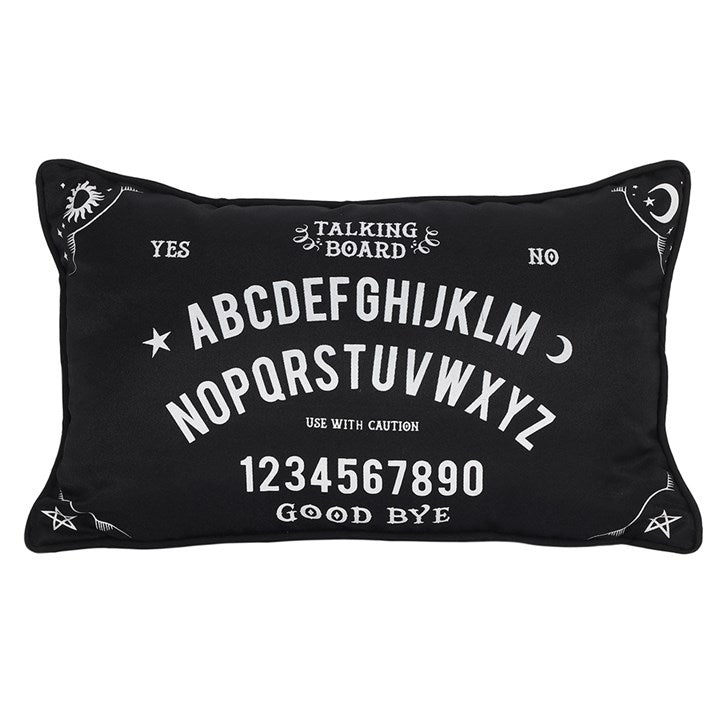 Rectangular Black and White Talking Board Cushion