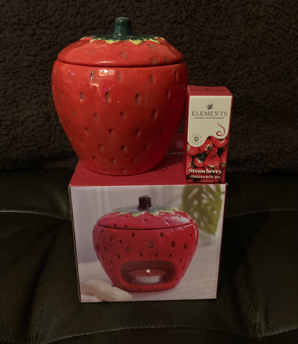 Strawberry Oil Burner & Strawberry Fragrance Oil.