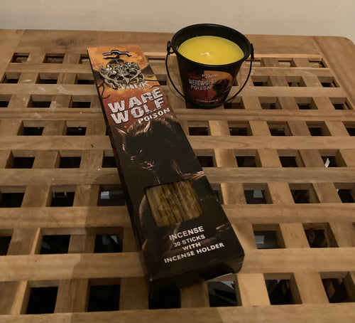 Werewolf Poison Incense Sticks with Holder & Bucket Candle Holder