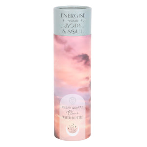 Clear Quartz Energise Your Body & Soul Glass Water Bottle