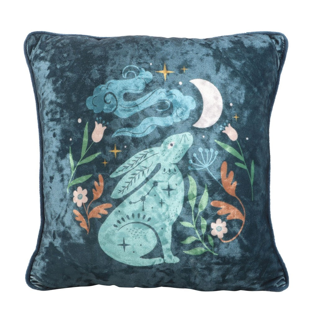 Square Midnight Hare Cushion
