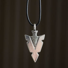 Load image into Gallery viewer, Arrowhead of Strength Viking Cord Necklace