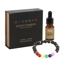 Load image into Gallery viewer, Seven Chakra Mixed Gemstone Essential Oil Bracelet