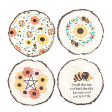 Load image into Gallery viewer, Summer Solstice Wood Slice Coaster Set