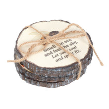Load image into Gallery viewer, Summer Solstice Wood Slice Coaster Set
