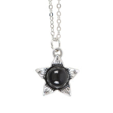 Load image into Gallery viewer, Deadly Nightshade Necklace with Black Obsidian on Greeting Card