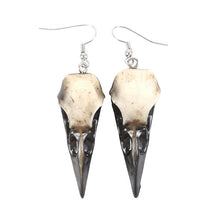Load image into Gallery viewer, Resin Crow Skull Earrings