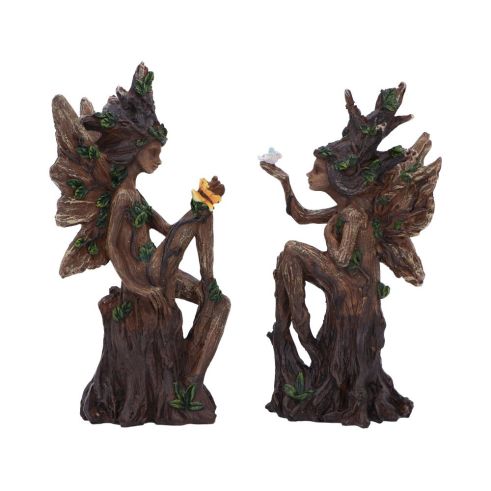 Set of 2 Woodland Beauty Tree Fairy Figurines