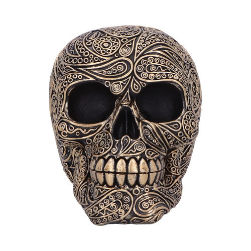 Paisley Black and Gold Skull Head