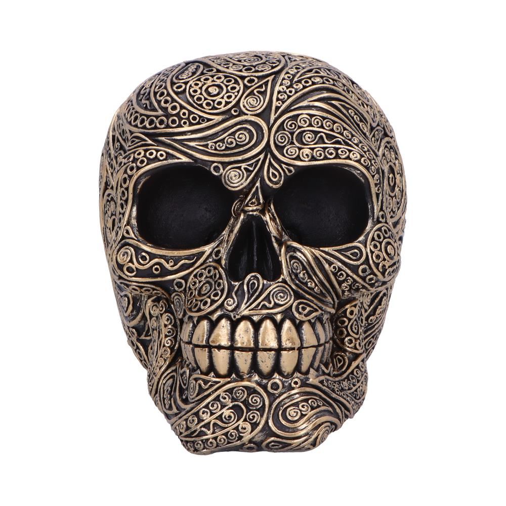 Paisley Black and Gold Skull Head