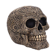 Load image into Gallery viewer, Paisley Black and Gold Skull Head