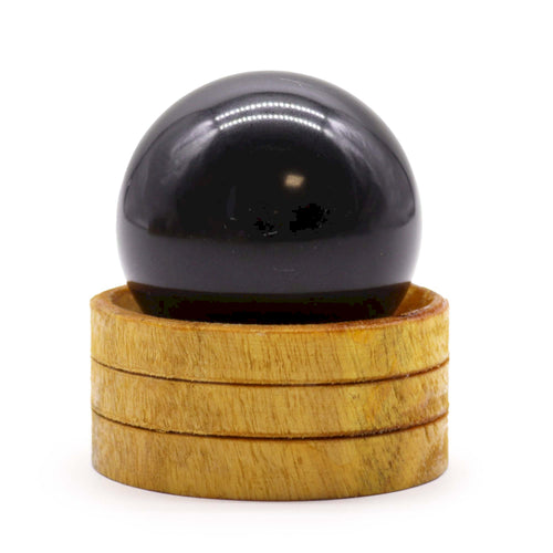 Black Tourmaline Crystal Sphere with Stand 50mm