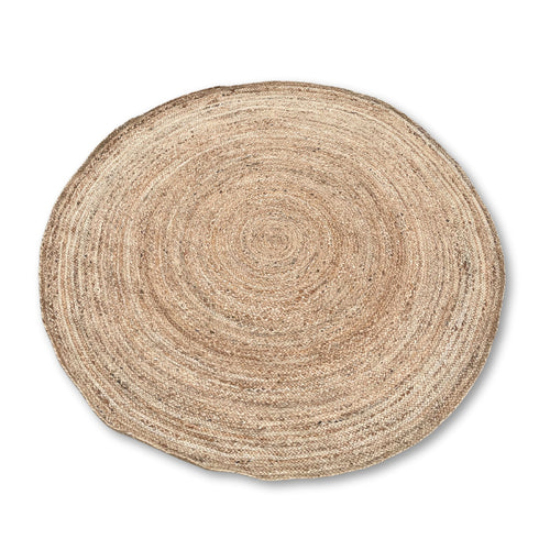 Large Round Jute and Recycled Cotton Rug