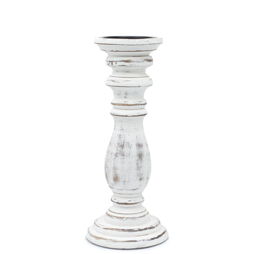 Medium Whitewash Classic Candle Stand