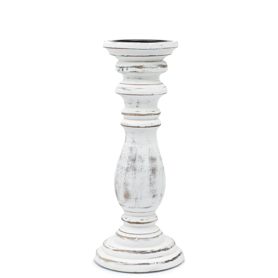 Medium Whitewash Classic Candle Stand