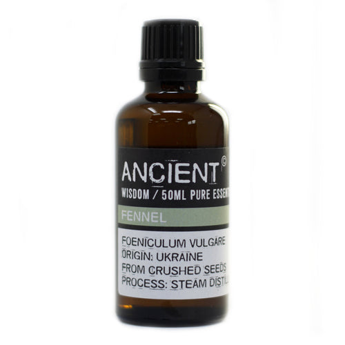 Fennel Essential Oil is extracted from the plant Foeniculum vulgare var. dulce, which is sweet fennel, also known as Roman fennel. It is extracted from the crushed seeds by steam distillation. It is used in aromatherapy to treat oily skin, wrinkles, and obesity. It is said to boost courage, resolve, and strength.