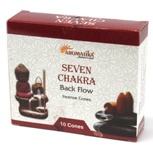 Load image into Gallery viewer, Back Flow Incense Cones are made with natural herbs, oils &amp; resins. These cones are designed to be used with a back flow burner.  Comes in boxes of 10 cones.