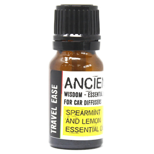 Aromatherapy Car Blend - Travel Ease.  Use this aromatherapy car blend with any or our car diffusers.  Combined of minty scent of Spearmint essential oil and cool citrusy scent of Lemon essential oil , this blend may help to clear your mind and improve your concentration and mood, also may ease the anxiety which can be beneficial for those who are new to driving.