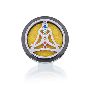Pewter Yoga Chakra Aromatherapy Car Diffuser Kit