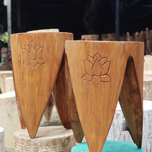 Natural Tribal Table & Stool Set