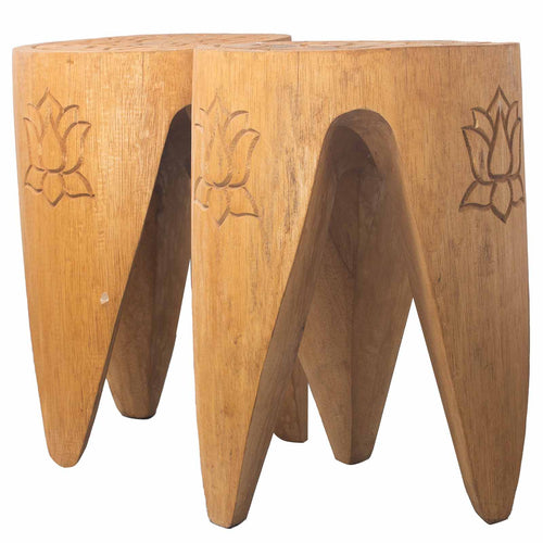 Natural Tribal Table & Stool Set