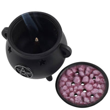 Load image into Gallery viewer, Pentagram Cauldron Incense Cone Holder